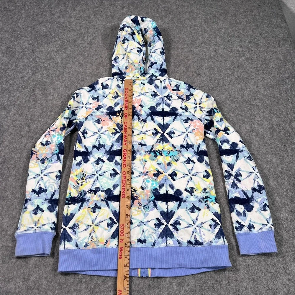 Ivivva‎ Lululemon Shibori Floral Indigo Hydrangea Blue Sea To Sky Hoodie Size 12